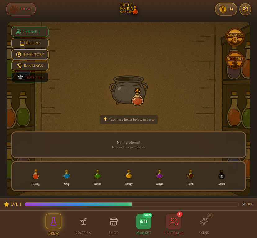 Little Potion Garden MMORPG gameplay