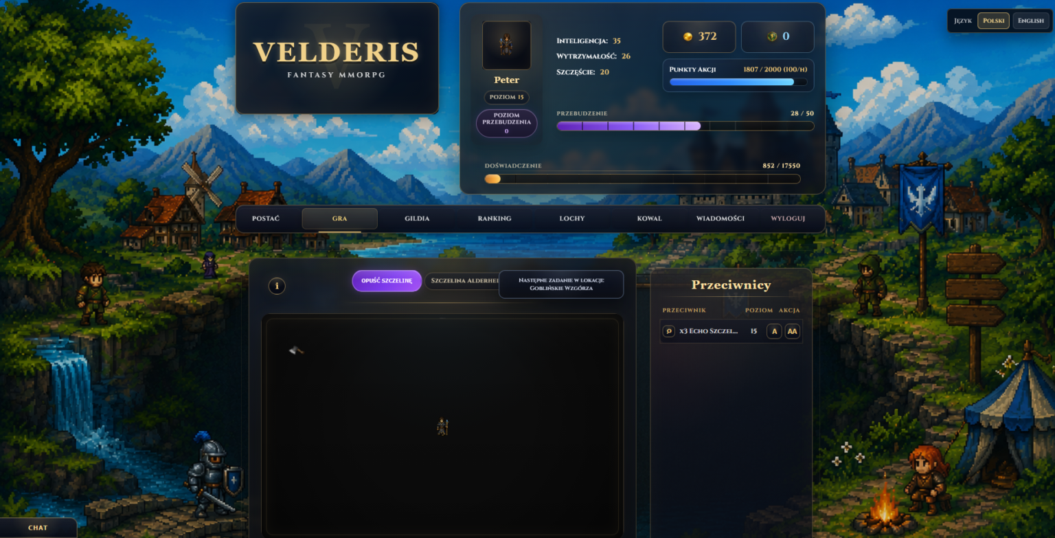 Velderis : un MMORPG fantasy gratuit sur navigateur Veledris logo